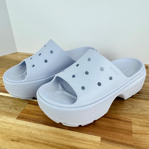 Crocs Classic Platform Slide Lavender Women's Comfort Sandal Shoes Size 9 - Picture 1 of 11